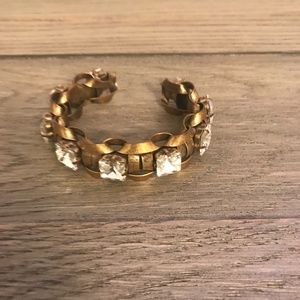 J Crew gold and crystal cuff bracelet